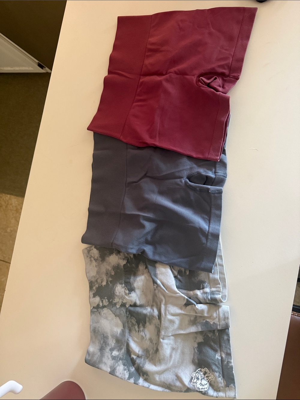Athletic Shorts - Burgundy, Gray & Tie-Dye Set